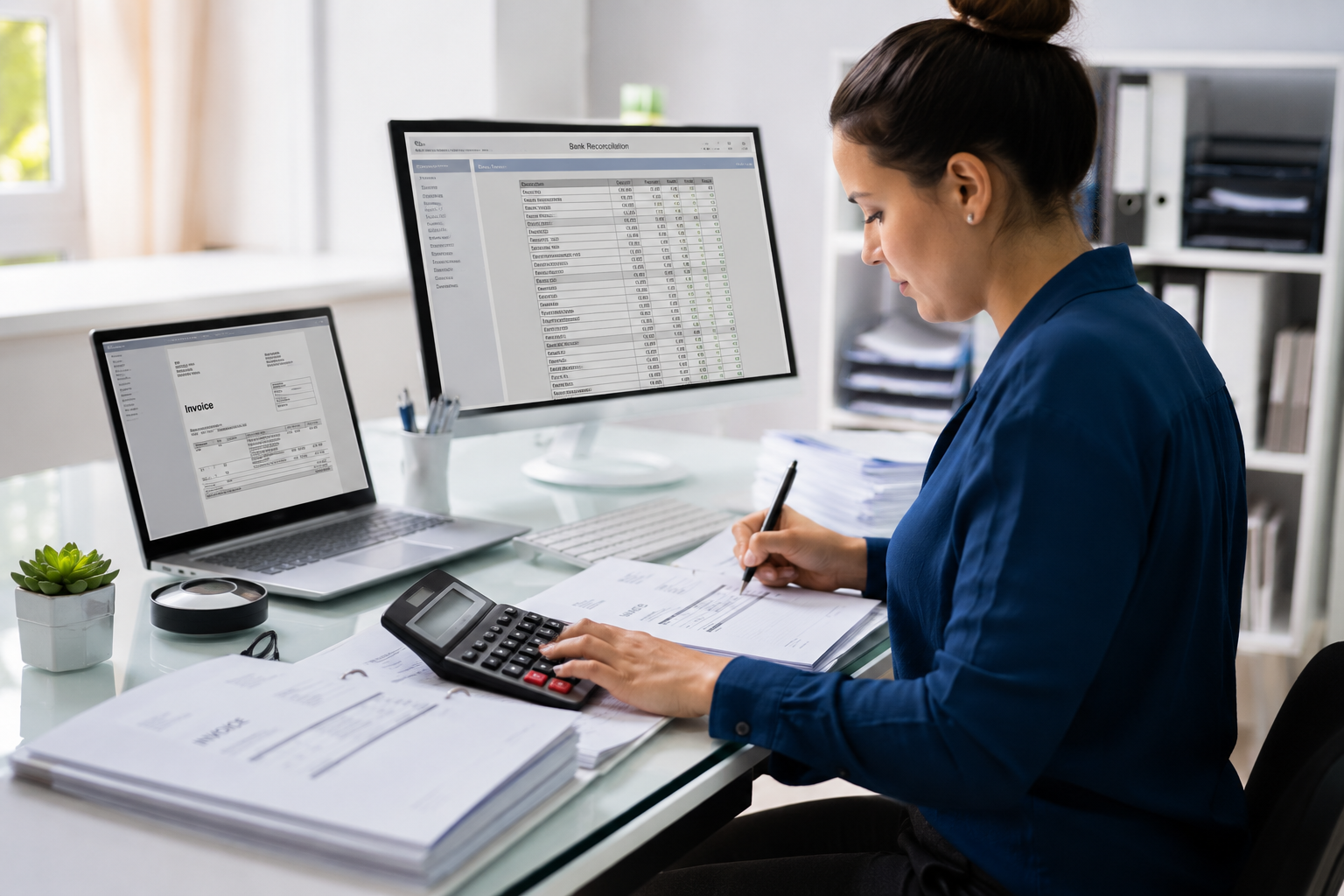 focused accountant at work