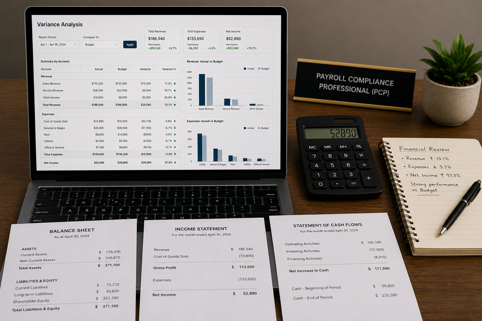 professional financial analysis workspace